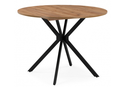 Стол деревянный Woodville Орион 90, 130 дуб крафт золотой, черный матовый, ножки черные