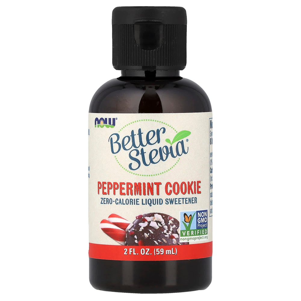 NOW Foods, Better Stevia®, жидкий подсластитель с нулевой калорийностью, со вкусом перечной мяты, 59 мл (2 жидк. унции)