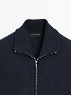 Massimo Dutti Кардиган на молнии, темно-синий