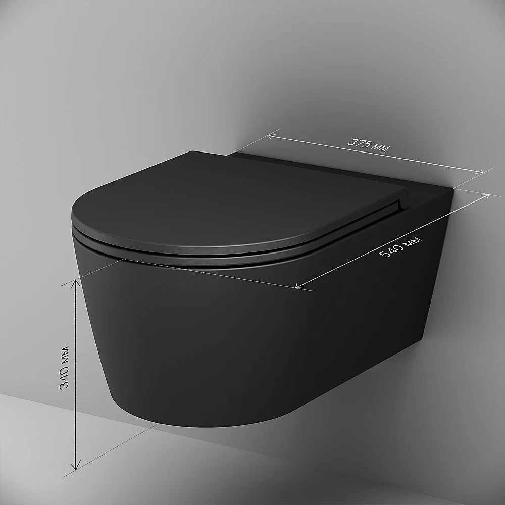 Унитаз подвесной AM.PM Func C8F1701MBSC черный матовый, безободковый
