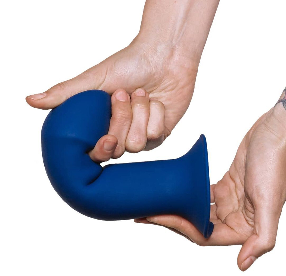 Синий фаллоимитатор двойной плотности Hitsens 1 - 17,7 см. (Цвет: синий)