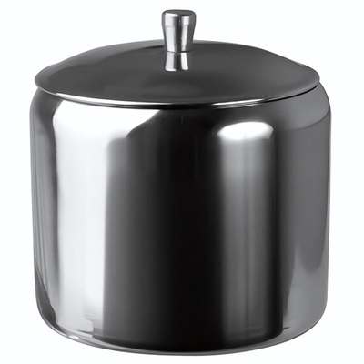 Сахарница «Проотель» с крышкой;сталь нерж.;250мл;,H=8см;металлич. (Цвет: серебристый)