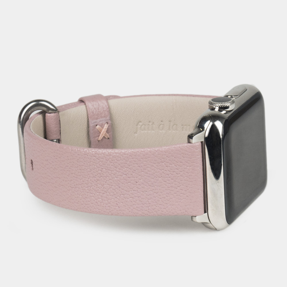 Ремешок для Apple Watch 44/45/46 mm кожи козы, пудрового цвета