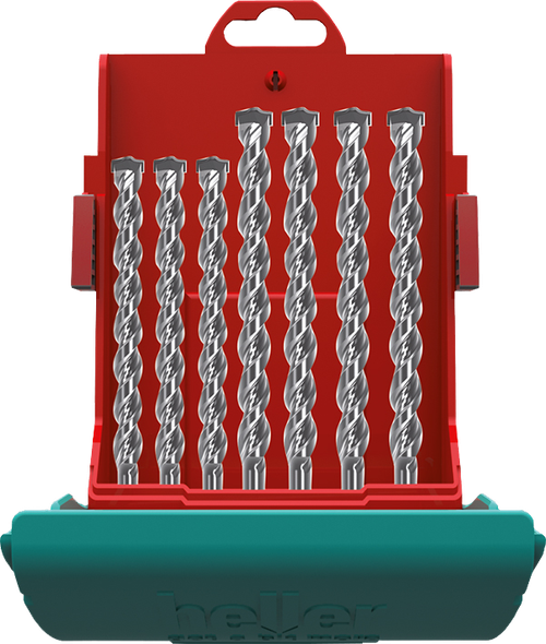 Набор буров Heller по бетону SDS-plus Bionic Pro: 5, 6, 8x110мм; 6, 8, 10, 12x160мм (7 пр)