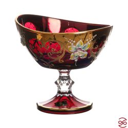 Конфетница на ножке гранат AS Crystal 16 см (1шт)