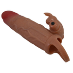 Карамельная вибронасадка с клиторальным стимулятором Osmar - 20,5 см.