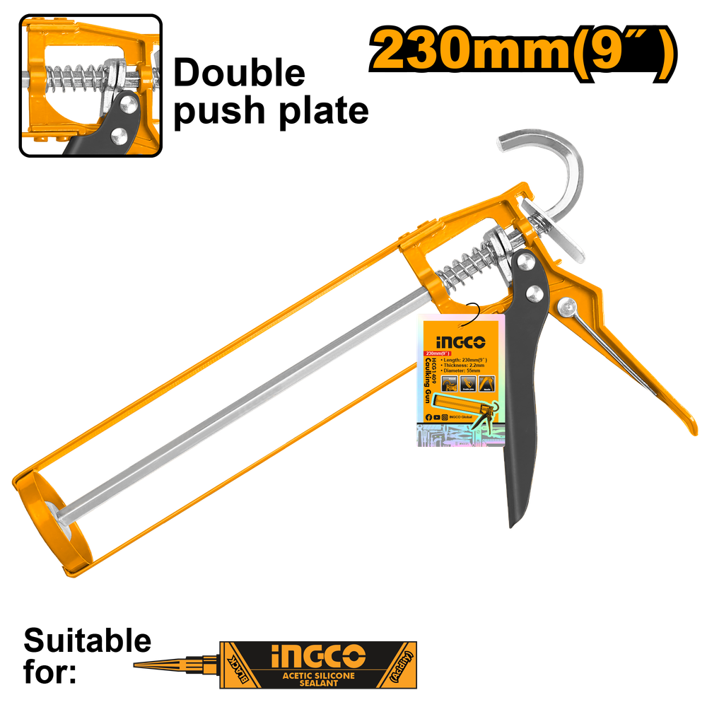 Пистолет для герметика INGCO HCG1409 скелетный