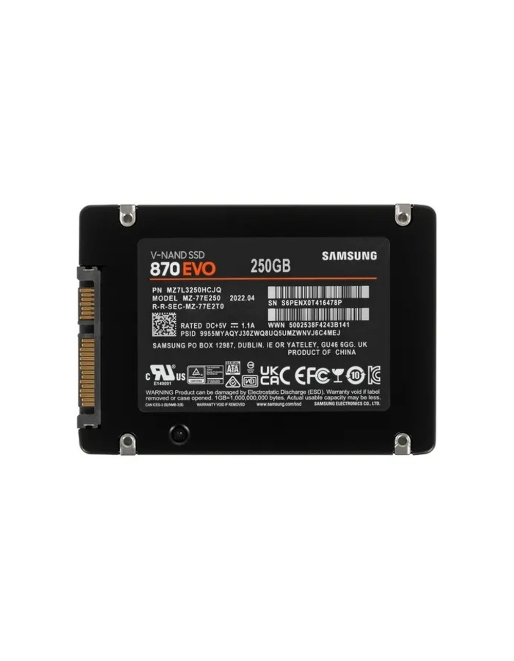 Samsung SSD 250Gb 870 EVO MZ-77E250B/EU