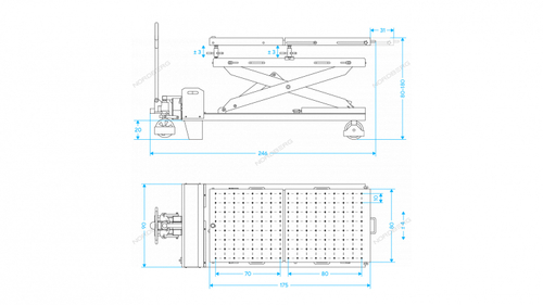 Стол подъемный электрогидравлический для АКБ электромобиля, 1200 кг NORDBERG N3T1501