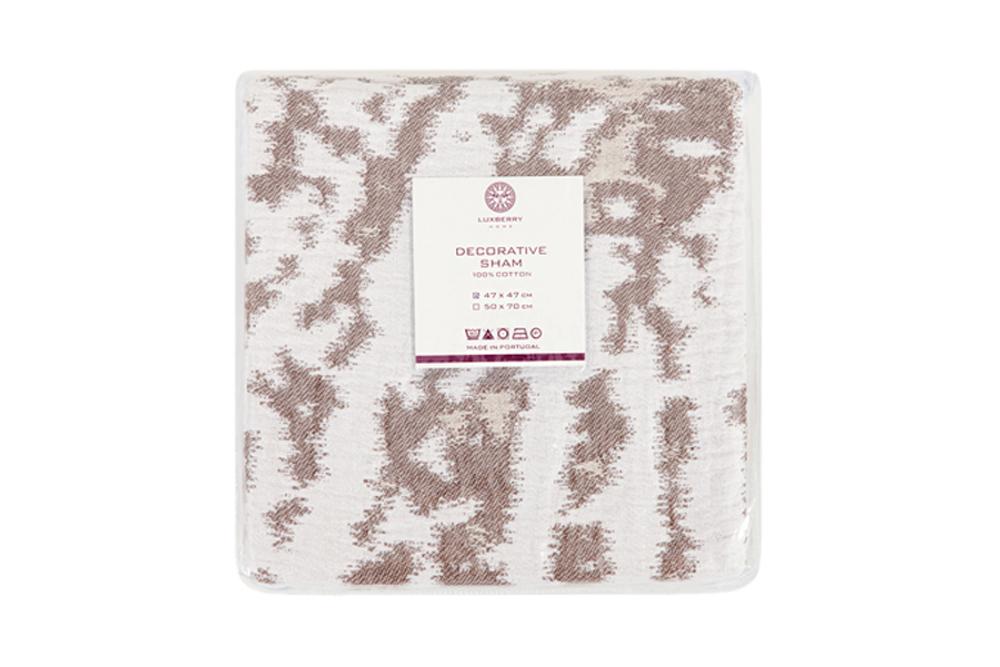 Наволочка декоративная 47x47 Luxberry Tiramisu молочно-кофейная упаковка