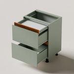 Кухонный модуль напольный, 60х45х83, Малага, с 3-мя ящиками, зеленый / массив дуба, Dipriz