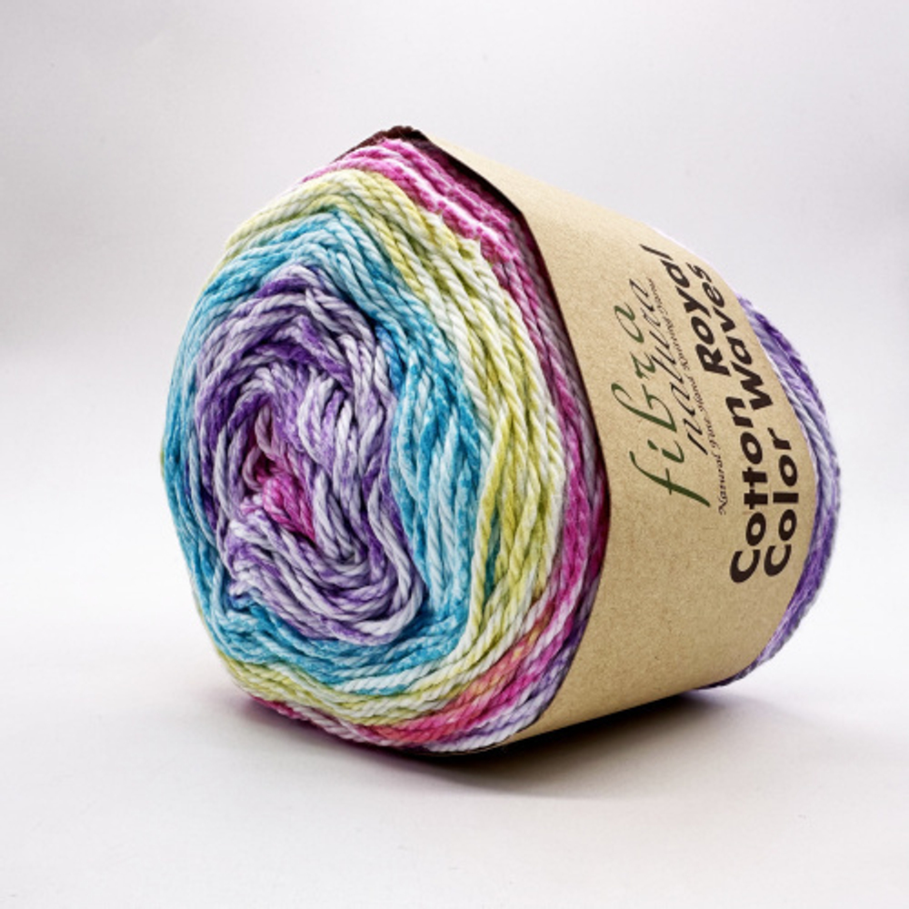 Пряжа для вязания COTTON ROYAL COLOR WAVES (22-03) FIBRA NATURA