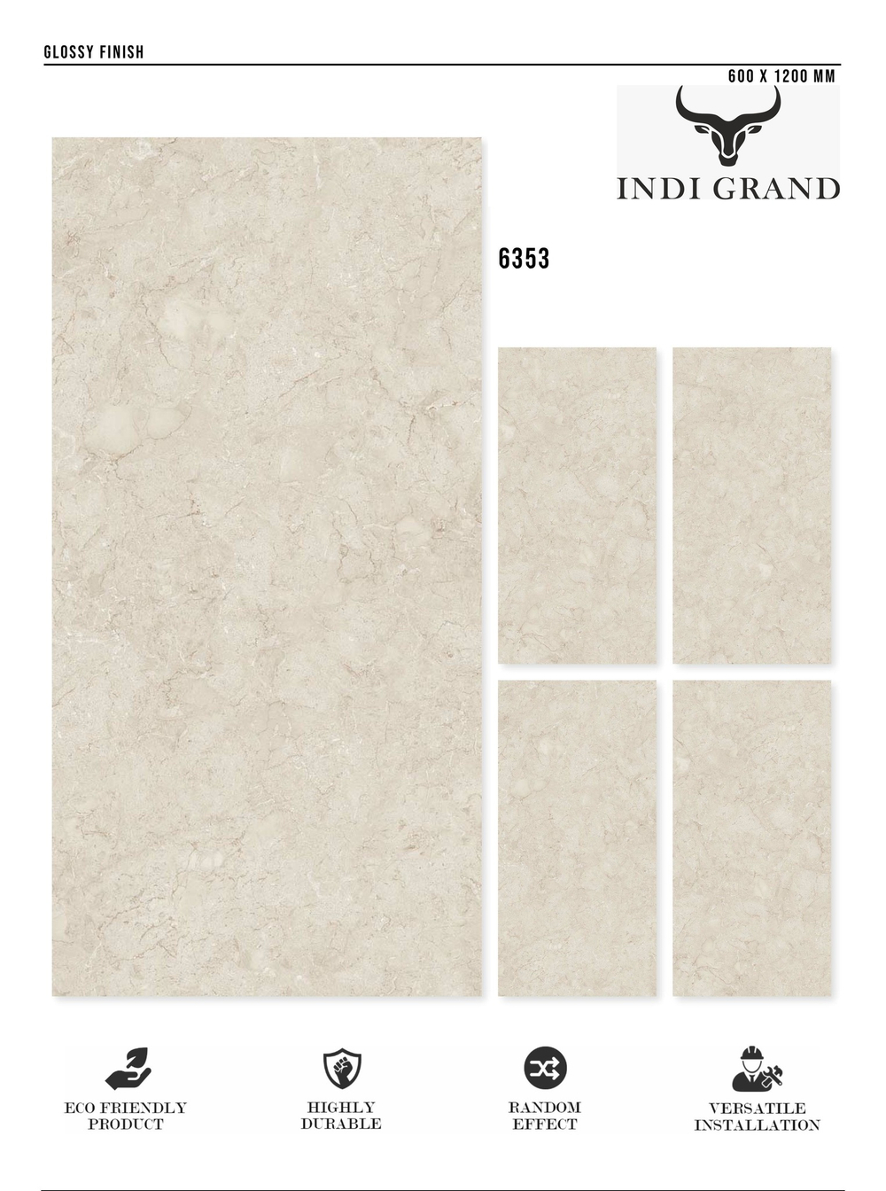 Керамогранит glossy №4 , 60х120, 6353