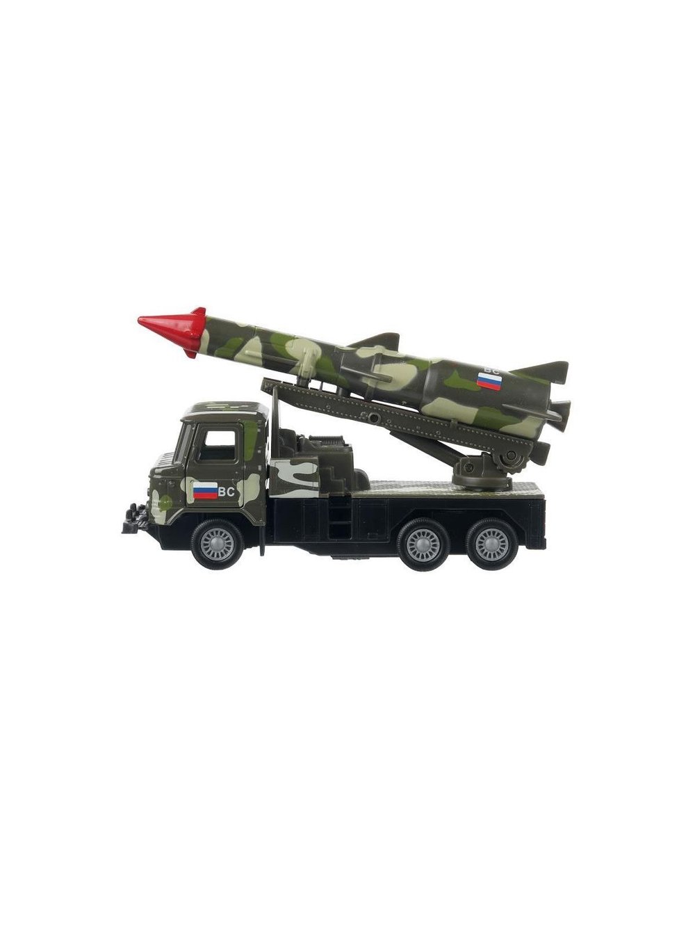 Машинка детская металлическая военная с ракетой 12 см