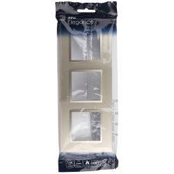 Рамка для розеток и выключателей ЭРА Elegance 14-5013-04 Classic, на 3 поста, шампань