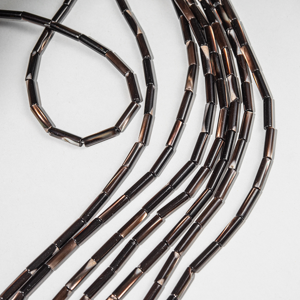 Перламутр морских ракушек, оттенок "Шоколадный", трубочки 4*14мм