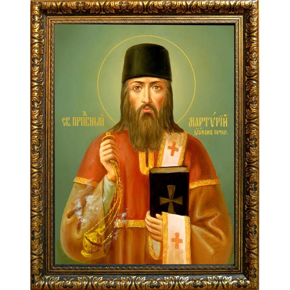 Мартирий Печерский, преподобный диакон. Икона на холсте.