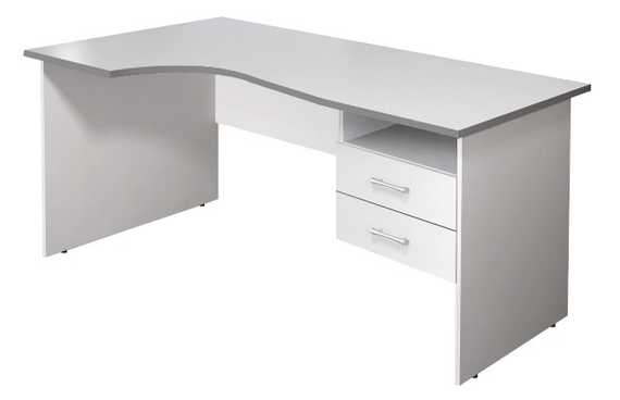 КМ78 Монолит (СМ7Л+ТМ11) Стол кривол. с тумбой Л 1604х904(704)х756