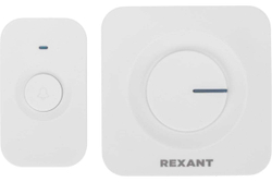 Беспроводной дверной звонок c цифровым кодированием REXANT 52 мелодии 150м ip56 (белый) 73-0018