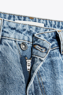 ZARA ДЖИНСЫ Z1975 STRAIGHT LEG HIGH WAIST, ВЫЦВЕТШИЙ СИНИЙ