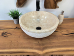 Раковина из мрамора Bowl Cream Dotted BM-65736 40х40х17 из натурального камня