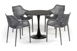 "Беллини" обеденная группа на 4 персоны, цвет темно-серый