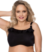 Купальный бюстгальтер-топ с рюшевой отделкой (Размер: 70H) (Цвет: черный)