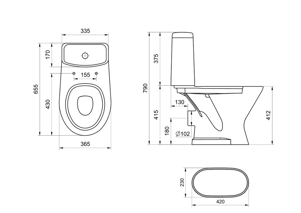 Унитаз-компакт Santeri Грация белый