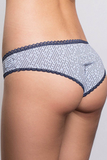 Женские трусики из хлопка с мелким узором (Размер: XL) (Цвет: голубой)