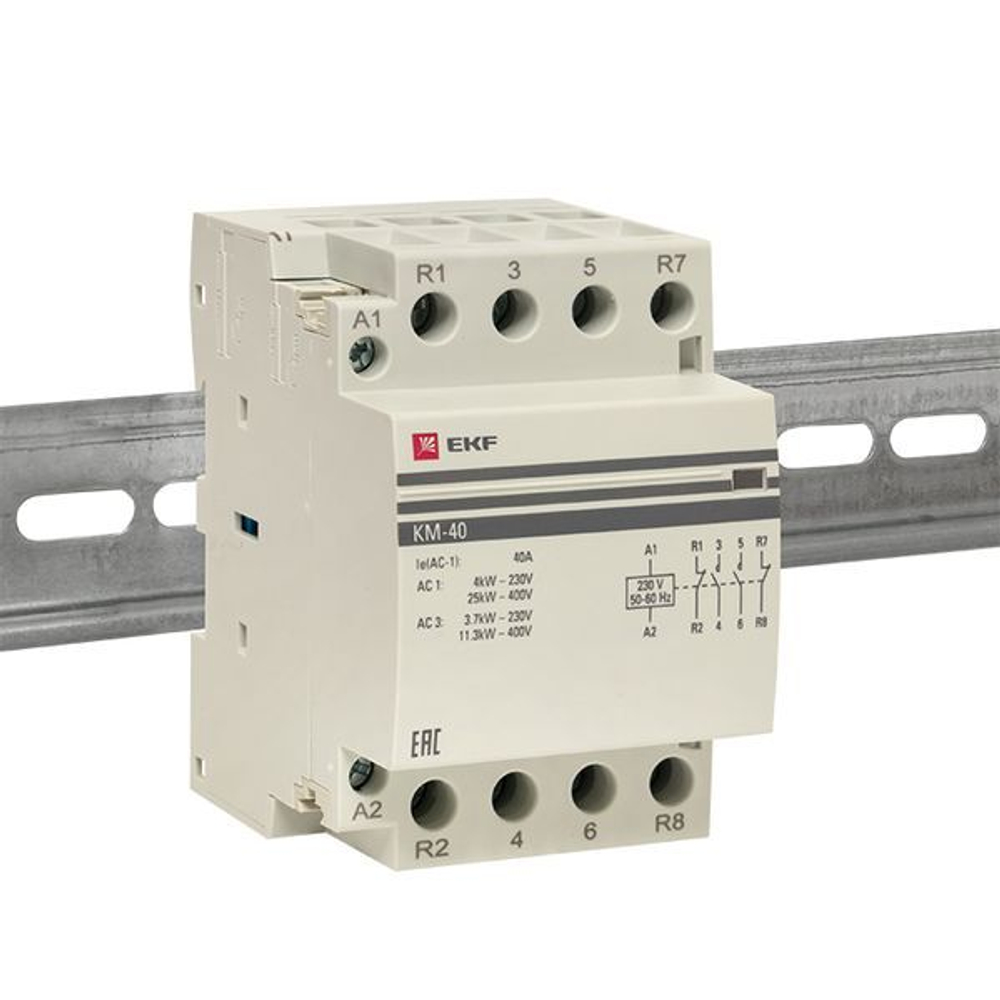 Контактор модульный КМ 40А 2NО+2NC (3 мод,) EKF PROxima