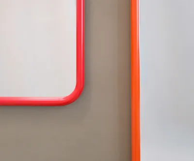 Зеркало на металлической раме 50х80 см, оранжевое