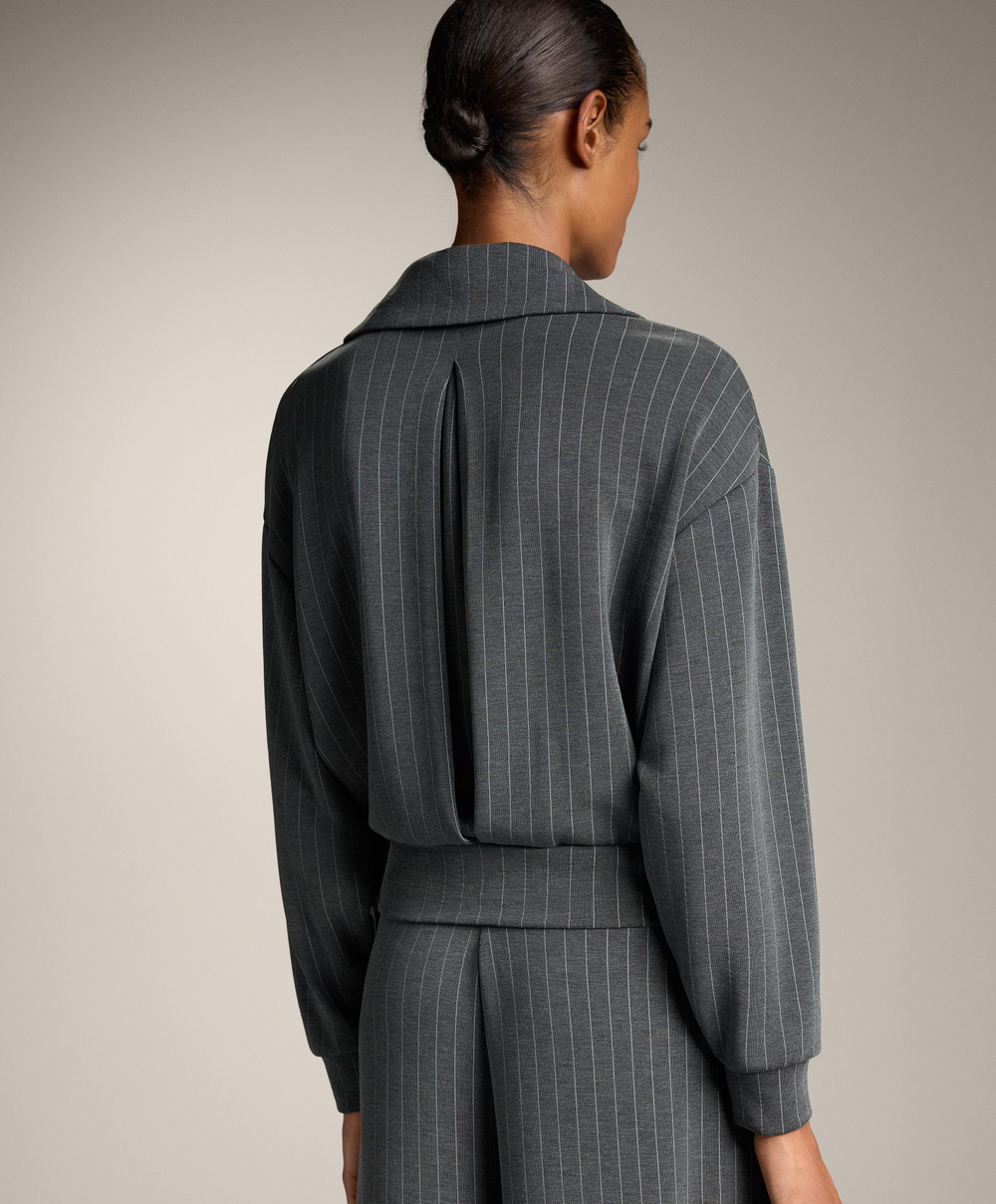 Oysho Куртка boxy в полоску со складкой на спине из мягкой ткани с модалом, маренго