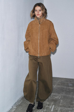 ZARA ДЖИНСЫ BALLOON СО СРЕДНЕЙ ПОСАДКОЙ — ZW COLLECTION, ХАКИ