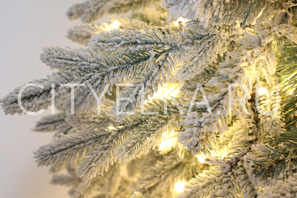 Ель искусственная заснеженная световая "Тайла", теплый свет