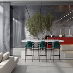 Стул барный Ror, 2 frame, велюр, черный/серый