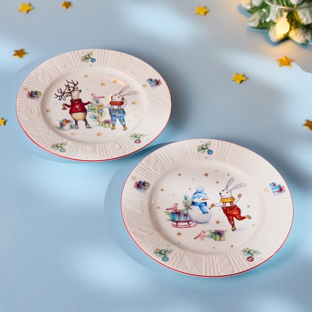 НАБОР ТАРЕЛОК ЗАКУСОЧНЫХ LEFARD "WINTER STORY" 2 ШТ. 20 СМ (КОР=18НАБ.)