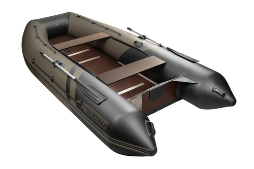 YACHTMAN-360 СК (Яхтман) хаки-черный (лодка ПВХ под мотор с усилением)