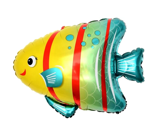 Шар с клапаном (13''/33 см) Мини-фигура, Яркая рыбка, 1 шт.