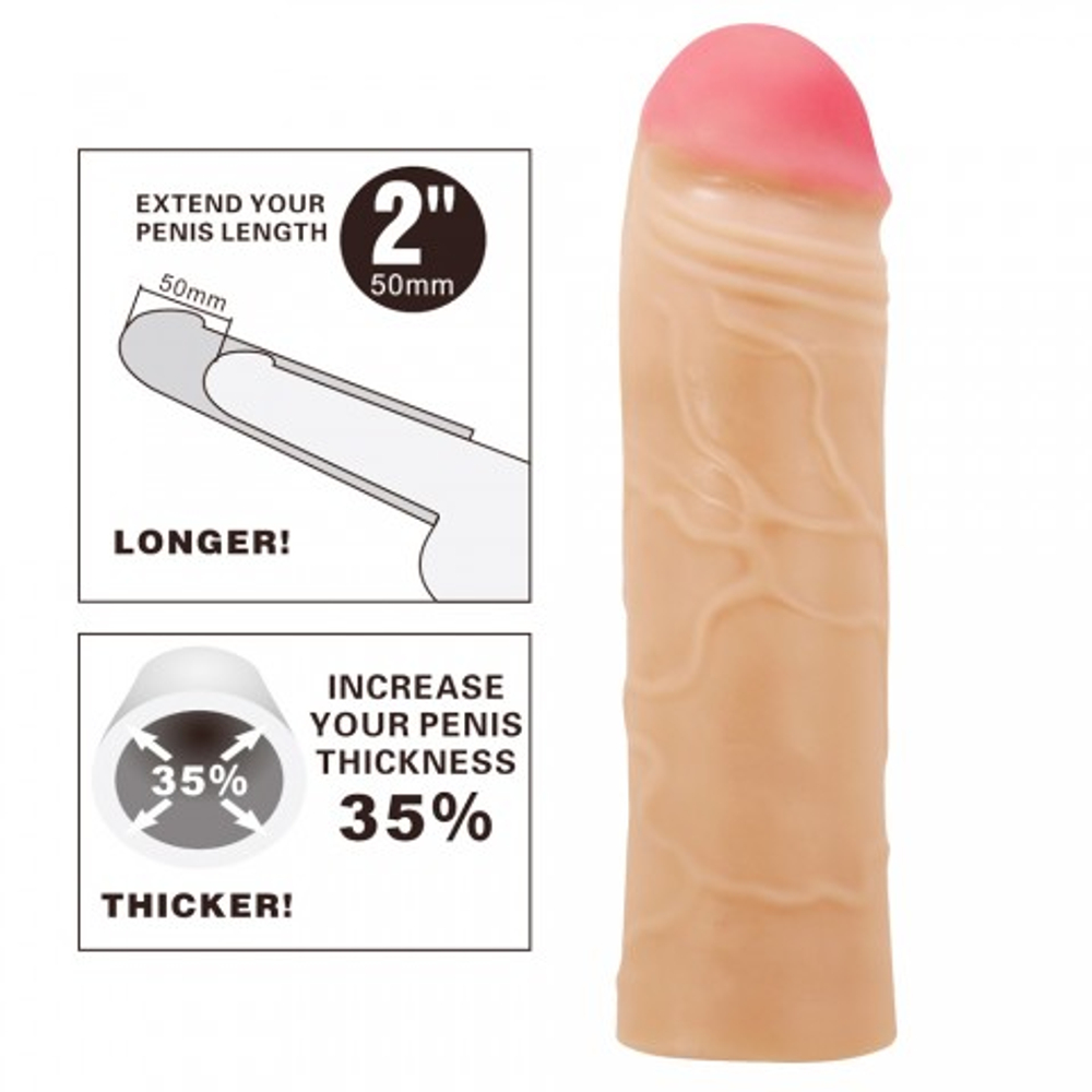 Реалистичная насадка на пенис Chane (18 см) телесная