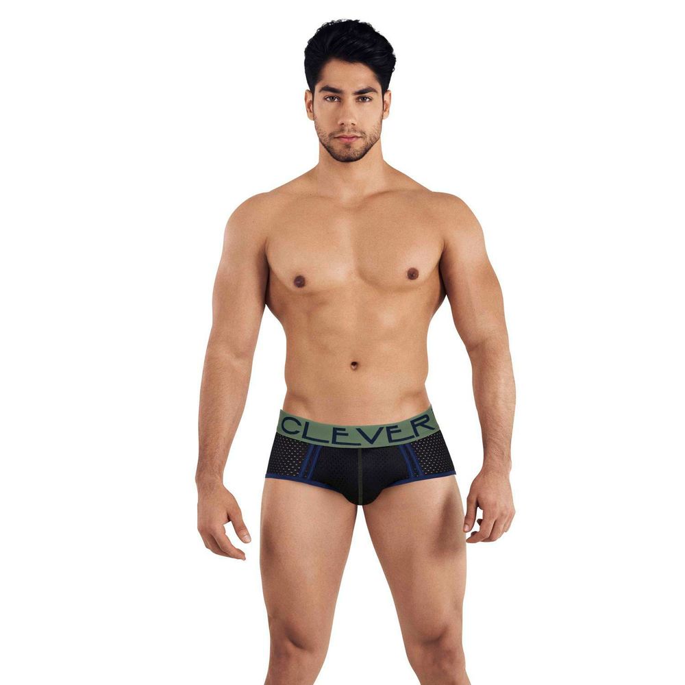 Мужские брифы черные сетчатые Clever BRASILEA PIPING BRIEF 034911
