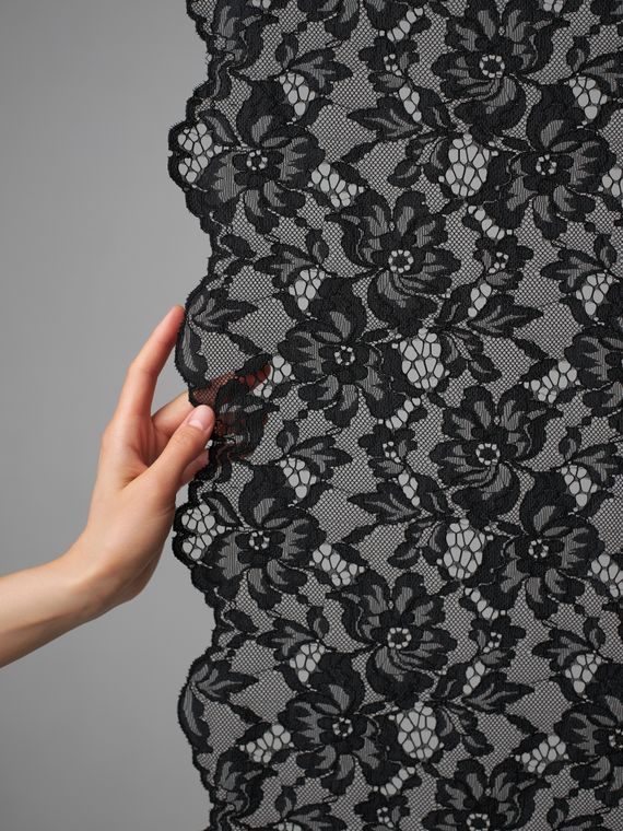 Кружевное неэластичное полотно, арт. M150, черный 170