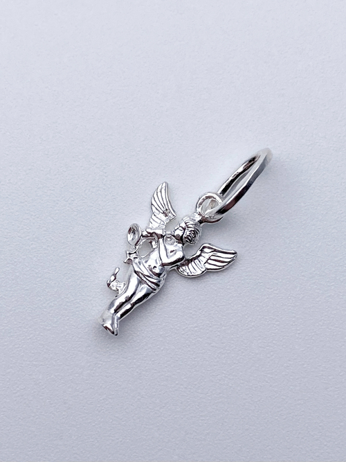 Образок из серебра/Без покрытия/С подвижным ухом/Ангел
