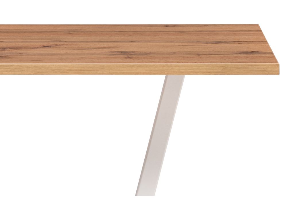 Стол на тумбе Мичиган Лофт 110х70х74 25 мм дуб вотан / белый матовый