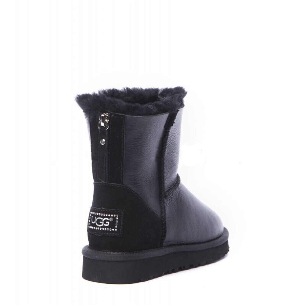 Угги Mini Zip Metallic Black