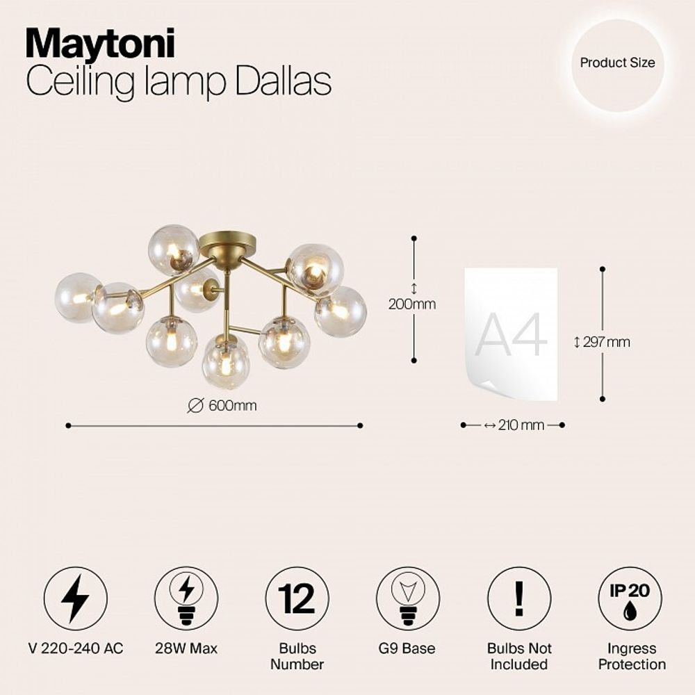 Потолочная люстра Maytoni Dallas MOD545PL-12G