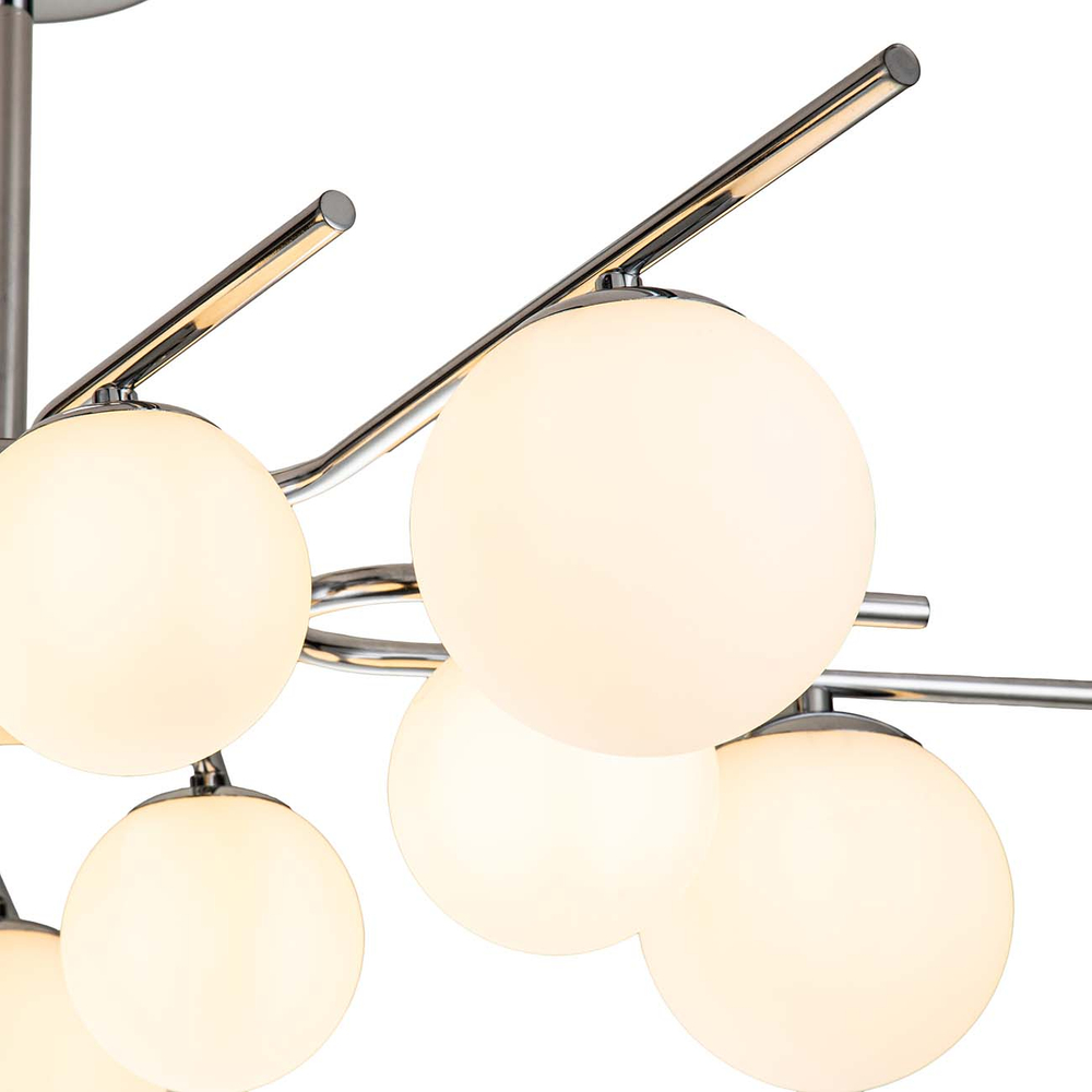 Светильник на штанге 10x40Вт G9, металл/стекло, серебро