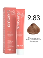 Tefia Ambient Перманентная крем-краска для волос 9.83 Очень светлый Блондин коричнево-золотистый, 60 мл