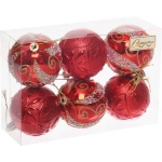 Набор шаров «Шарм» 6 см (в наборе 6 шт), Красный
