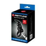 Черное эрекционное кольцо со стимулятором клитора в виде кролика Exciting ring (Цвет: черный)