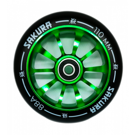 Комплект колес Haevner Sakura  110 мм зеленый/черный